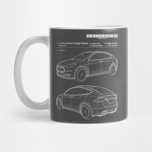 Tesla Model X Body Patent Art Mug